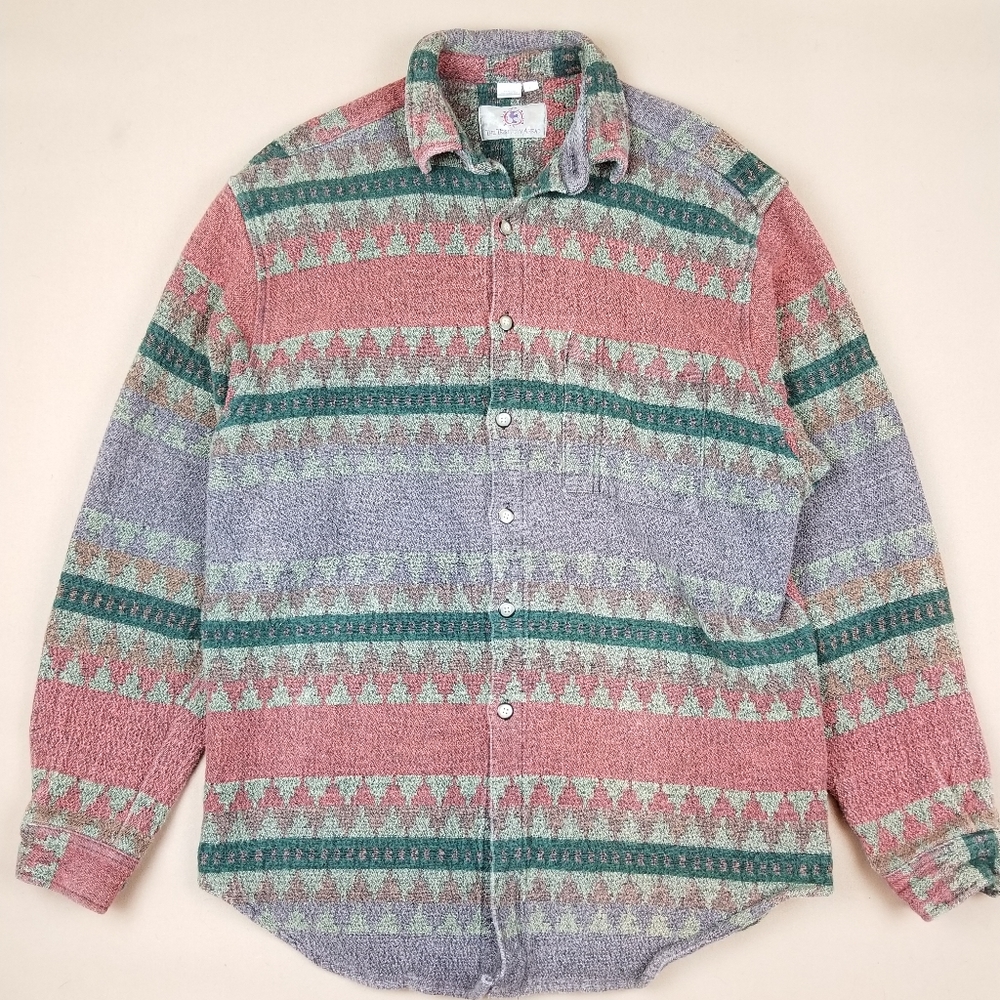 VTG 90's 00's Heavyweight Multicolored Stripes Ind - Picture 1 of 9